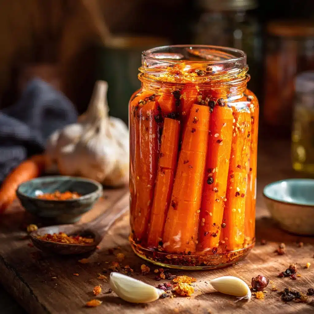 Hot Honey Pickled Carrots