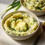 Traditional Irish Colcannon made with mashed potatoes and greens