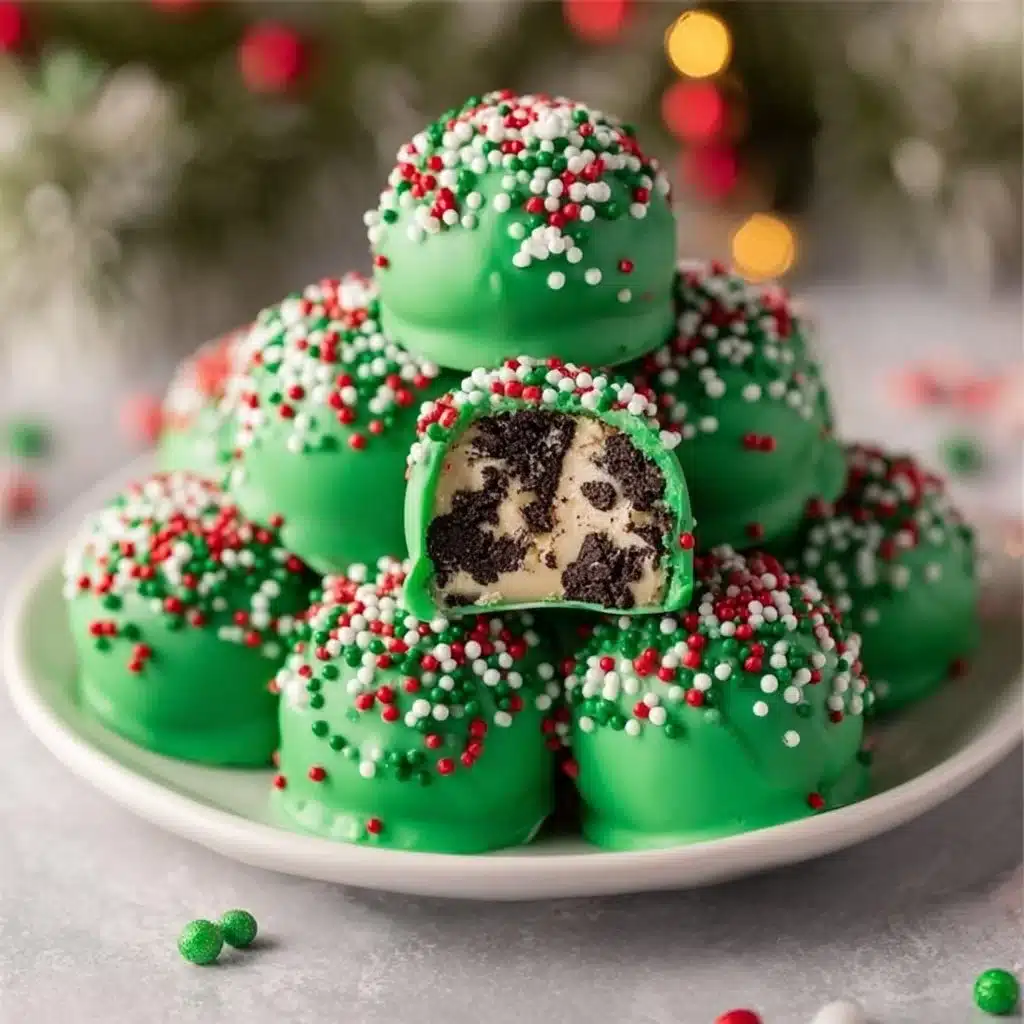 Homemade Irish Cream Oreo Truffles with chocolate coating