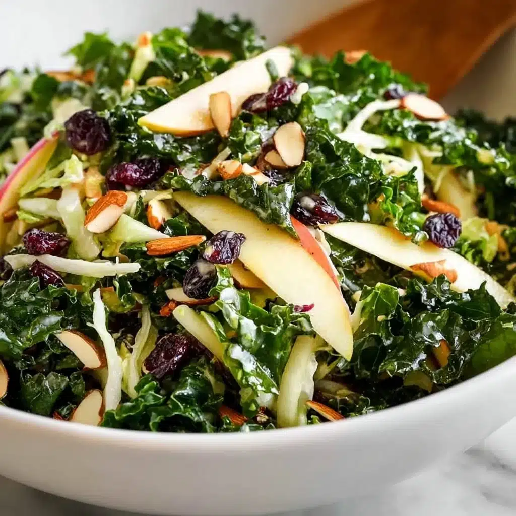 Healthy Kale Crunch Salad with crunchy toppings and dressing
