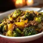 Keto Hamburger Broccoli Skillet for a healthy low-carb dinner