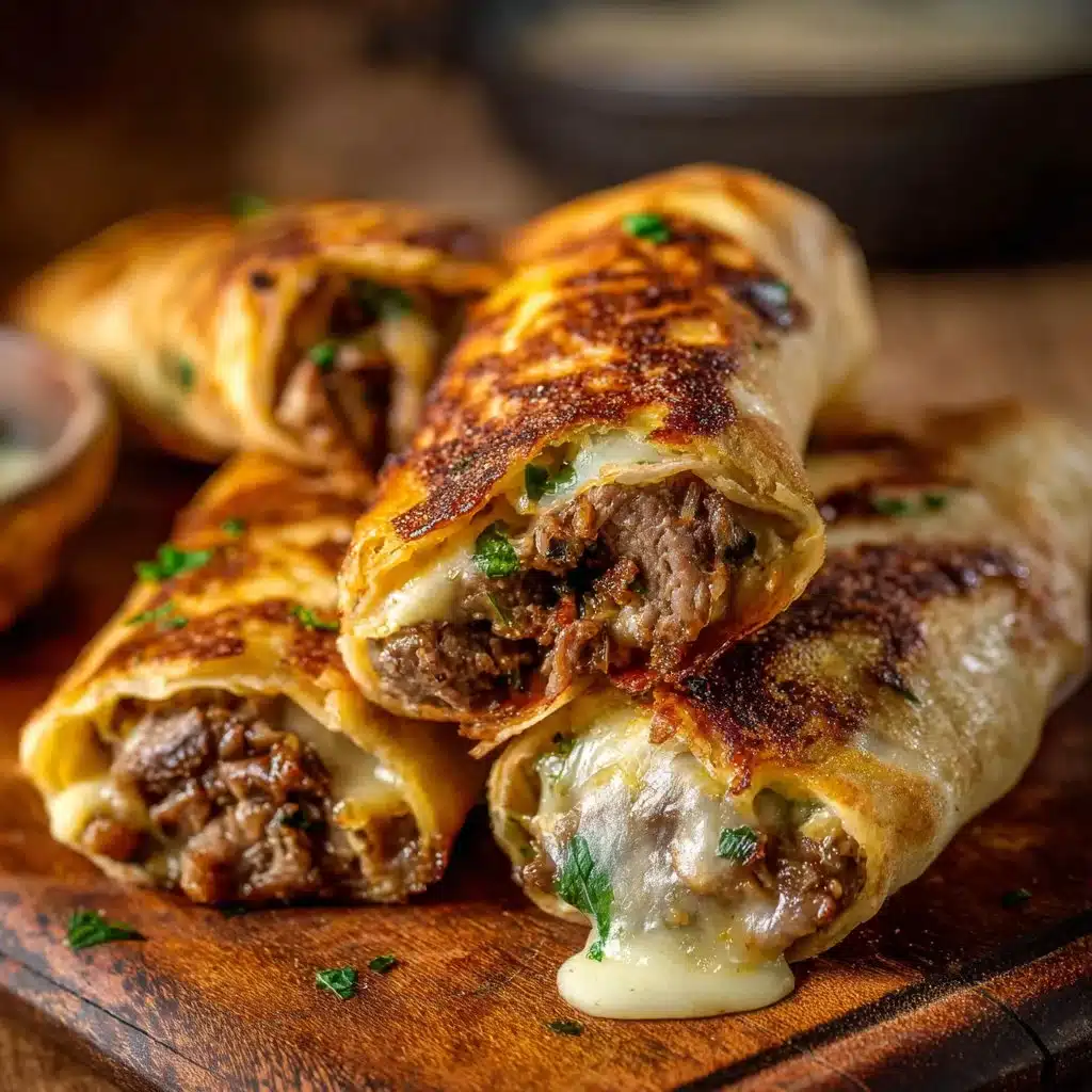 Delicious Keto Philly Cheesesteak Rolls served on a plate