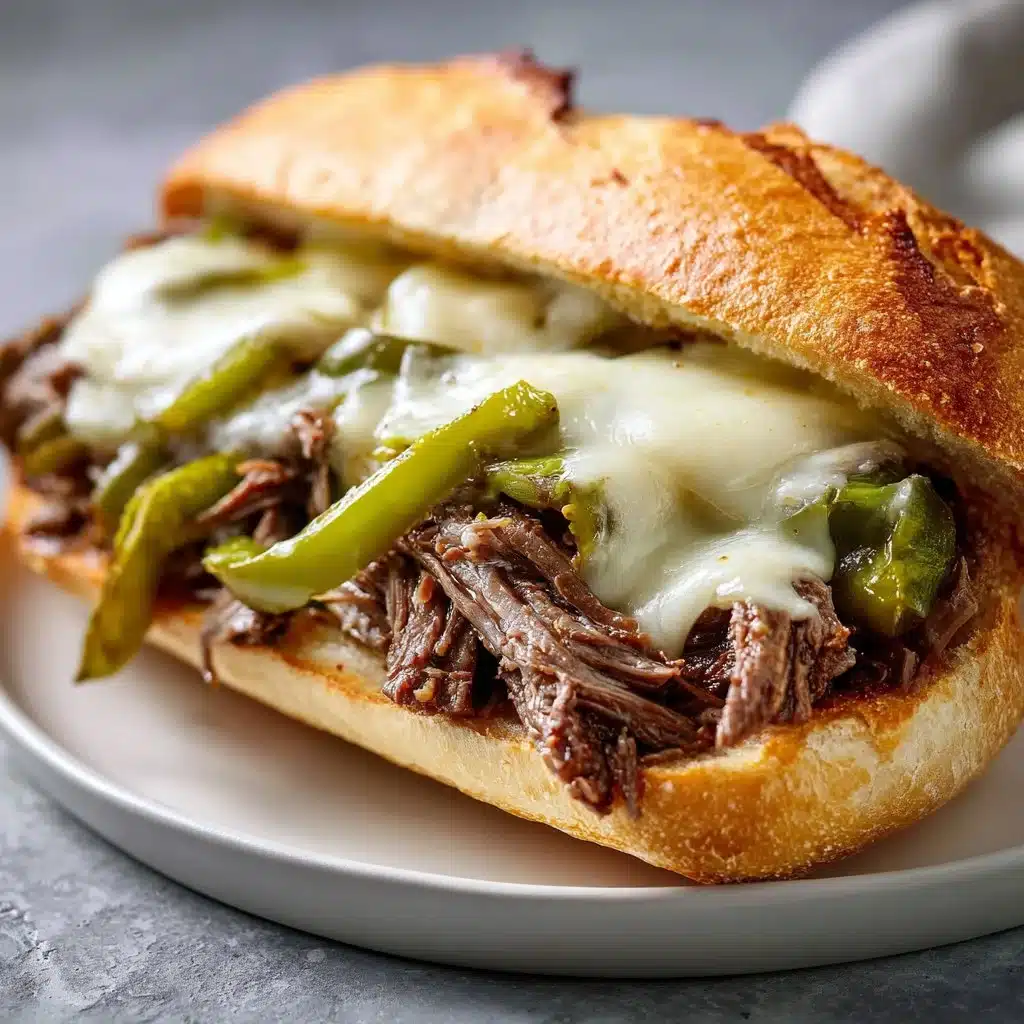 Low carb Italian beef served with pepperoncini peppers.