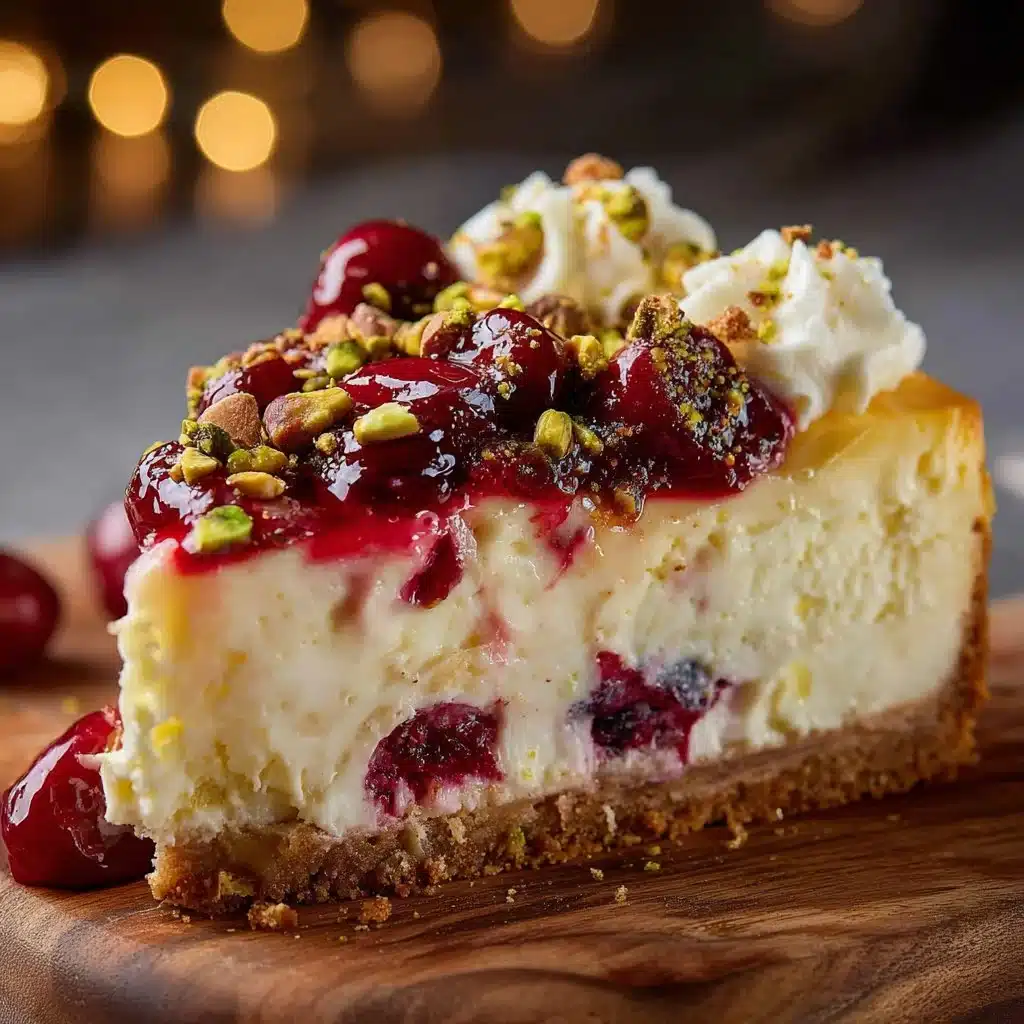 Luscious Lemon-Lime Cherry Pistachio Cheesecake