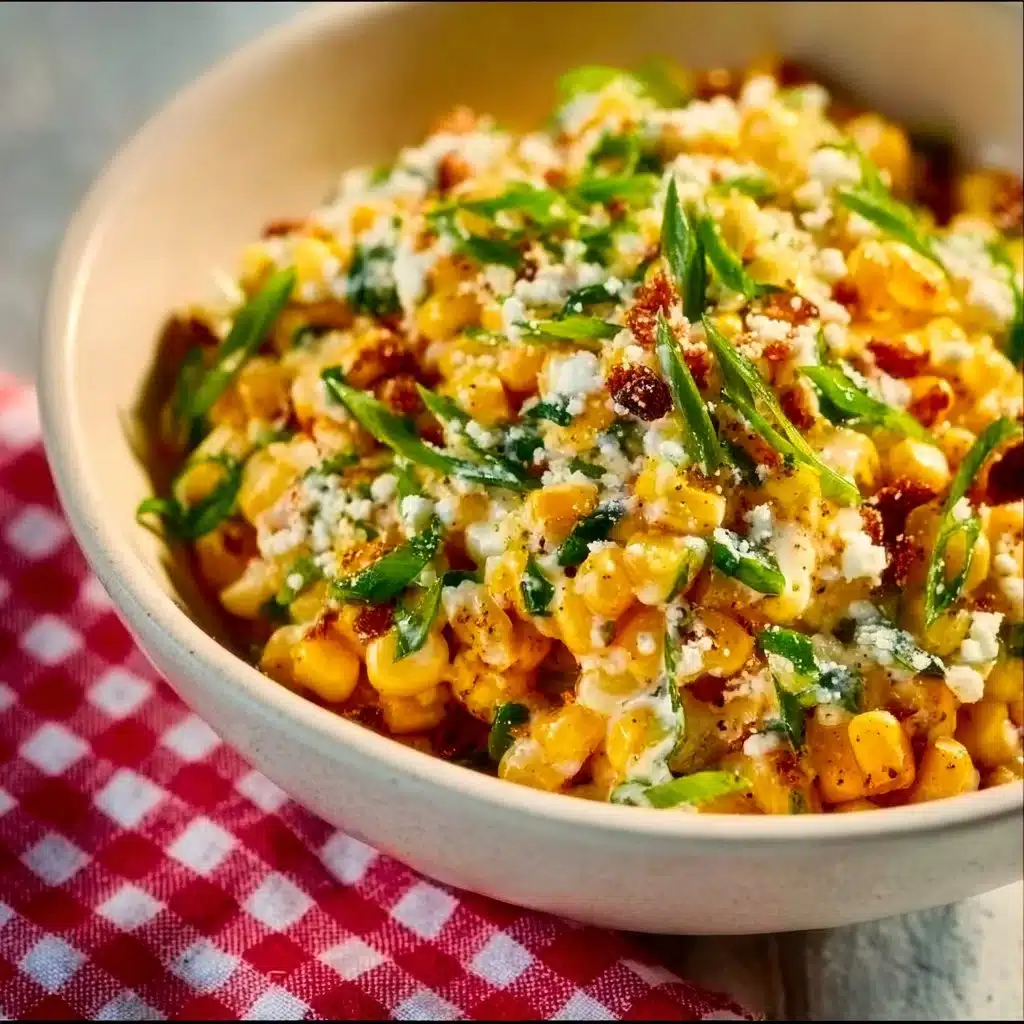 Delicious Mexican street corn (Esquites) served with spices and toppings