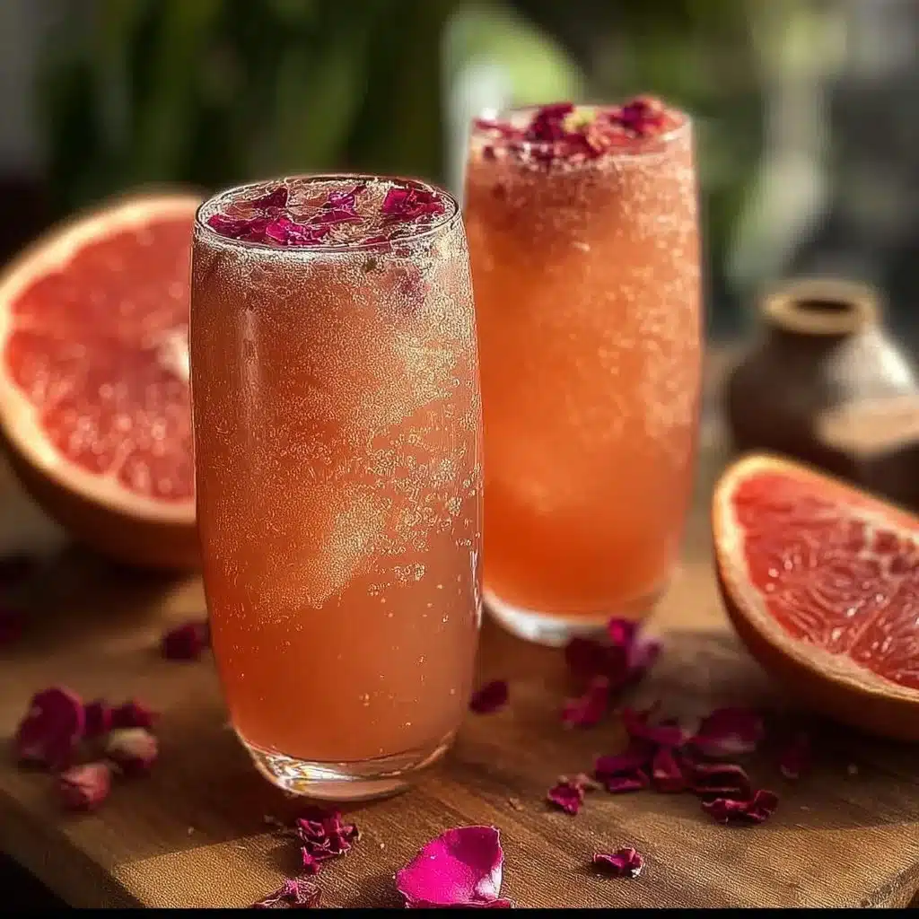 Refreshing Pink Grapefruit Sparkler with Rose