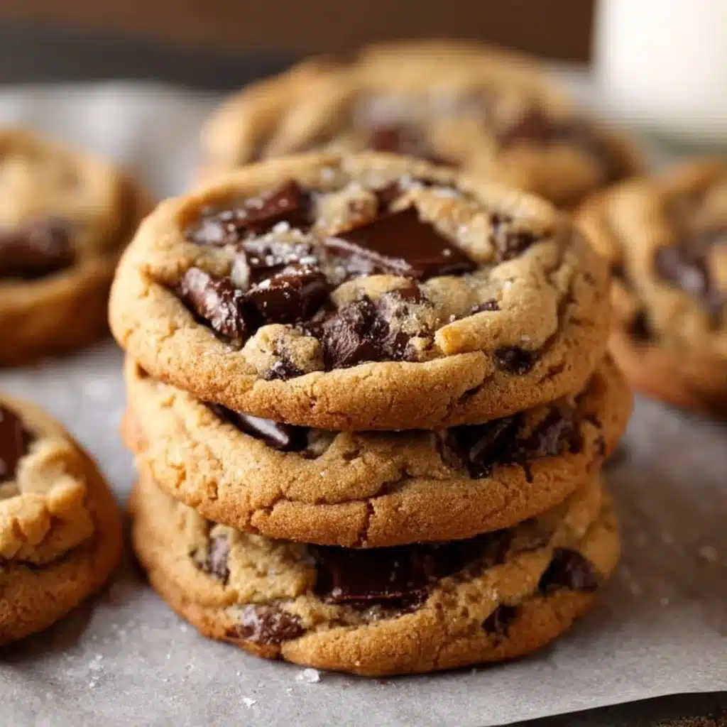 Freshly baked ultimate chocolate chip cookies on a cooling rack
