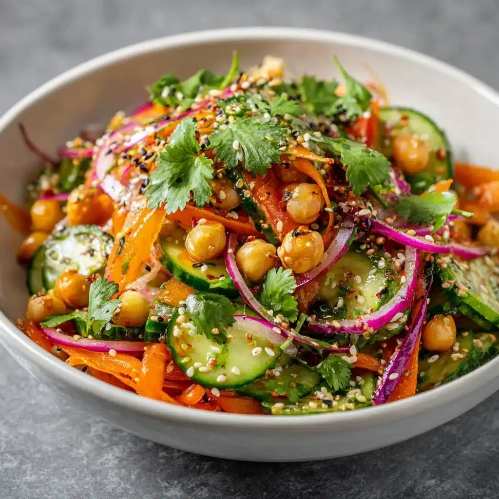 Asian Cucumber and Chickpea Slaw with Sesame Dressing
