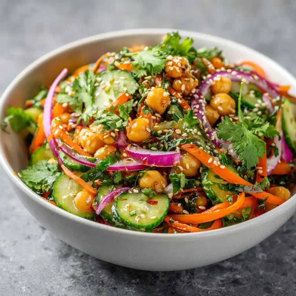 Asian Cucumber and Chickpea Slaw with Sesame Dressing