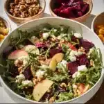 Fresh Beet and Goat Cheese Arugula Salad with vibrant colors and textures