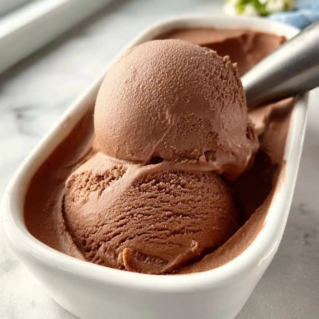 Delicious bowl of Chocolate Coconut Milk Ice Cream topped with chocolate sprinkles