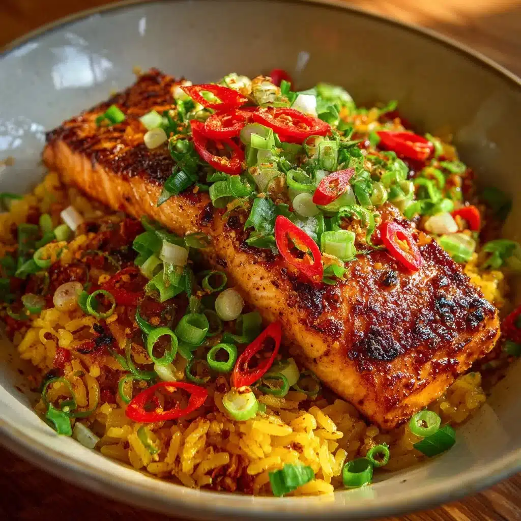 Fiery Cajun Delight: Spicy Cajun Salmon Rice Bowl
