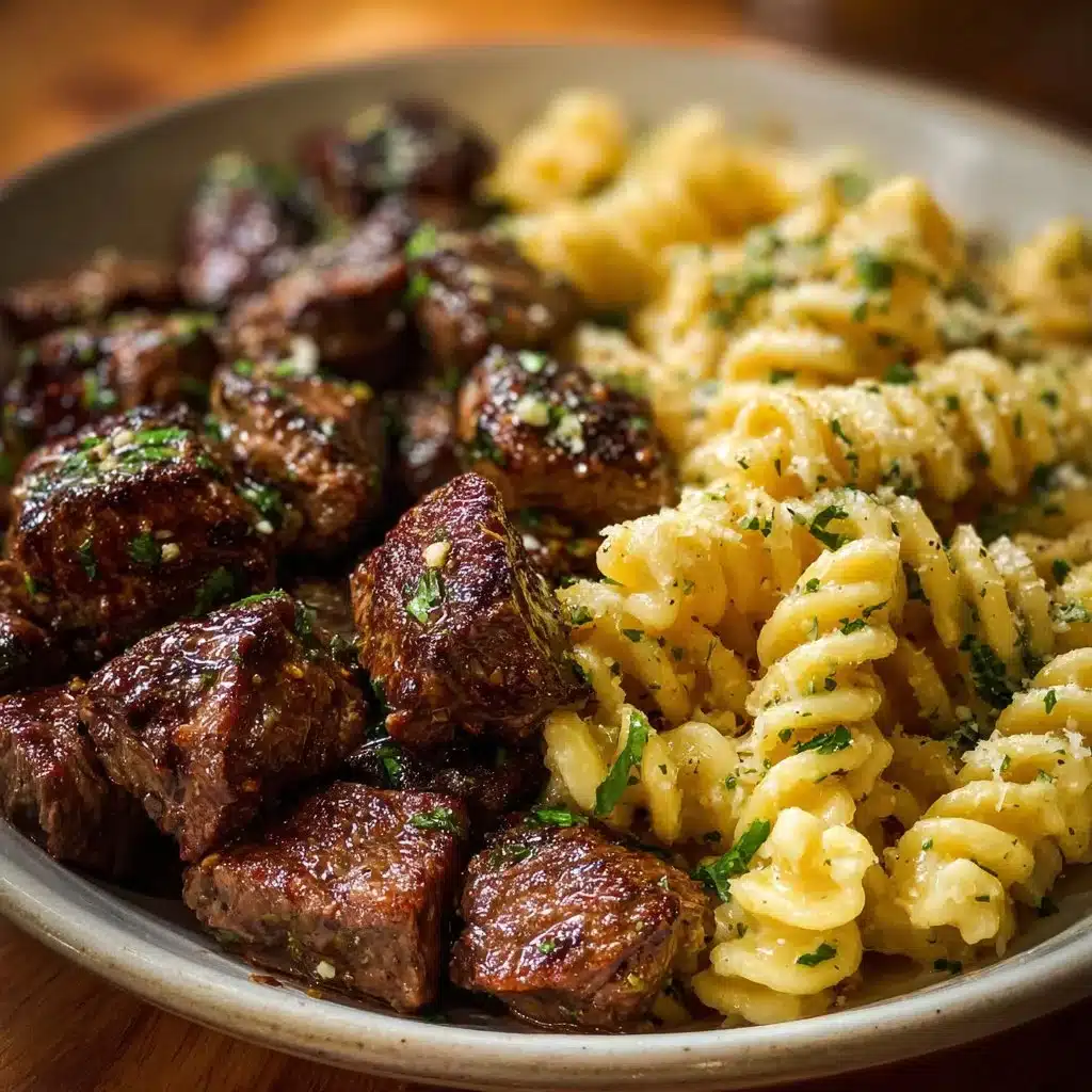 Garlic Butter Steak Bites & Cheesy Alfredo Twists! Recipe