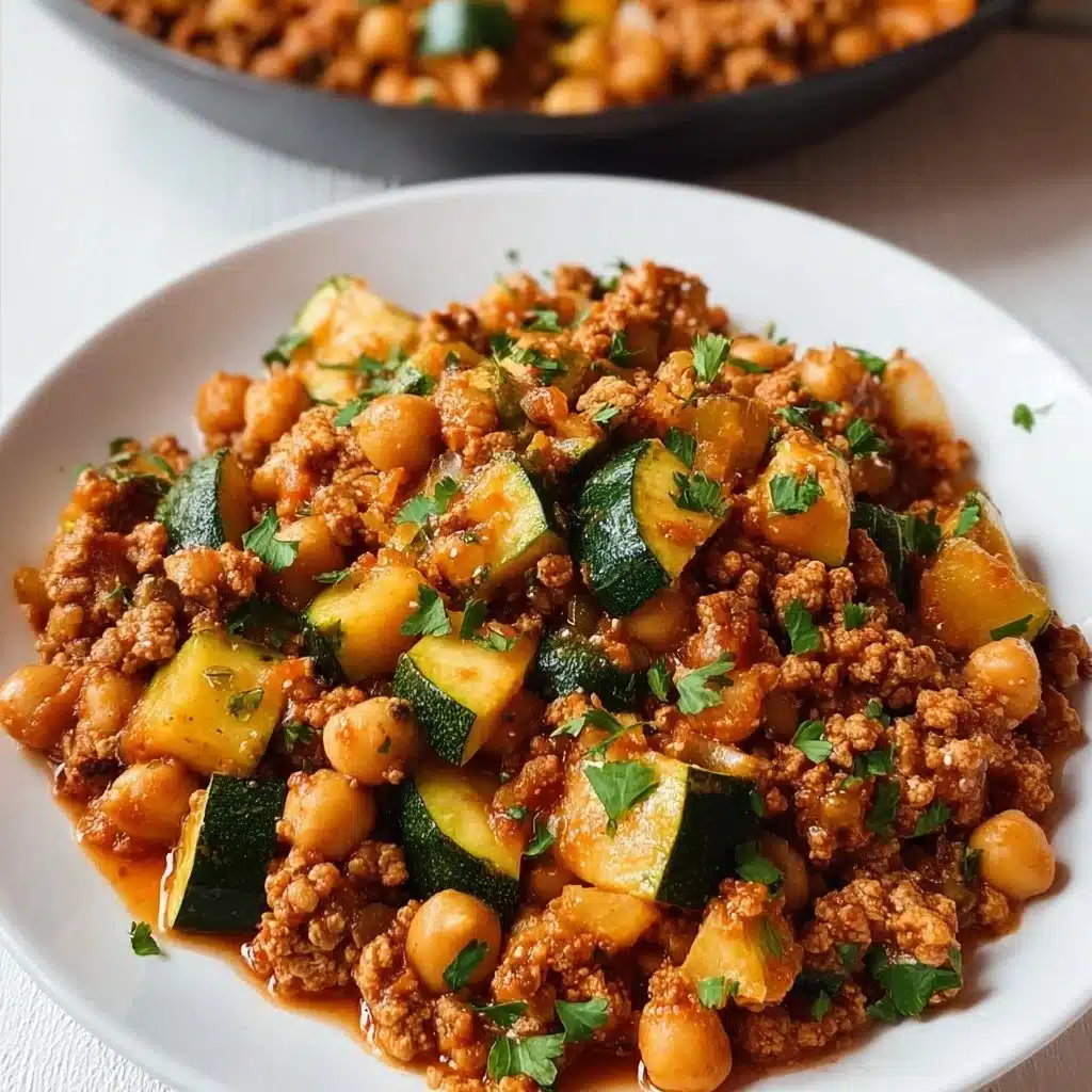 Ground Turkey Zucchini Chickpea Skillet