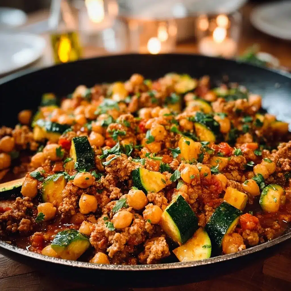 Ground Turkey Zucchini Chickpea Skillet