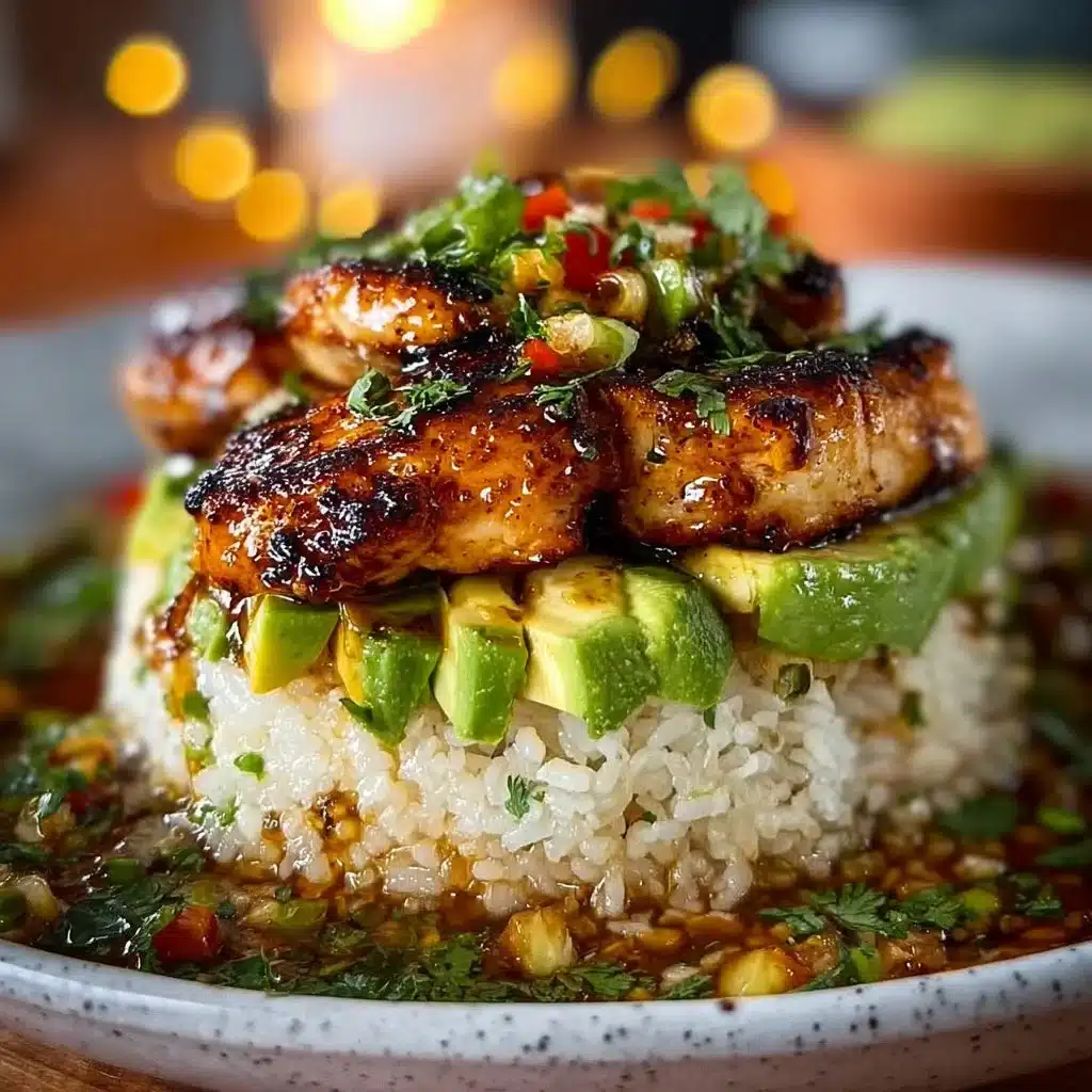 Honey Lime Chicken & Avocado Rice Stack