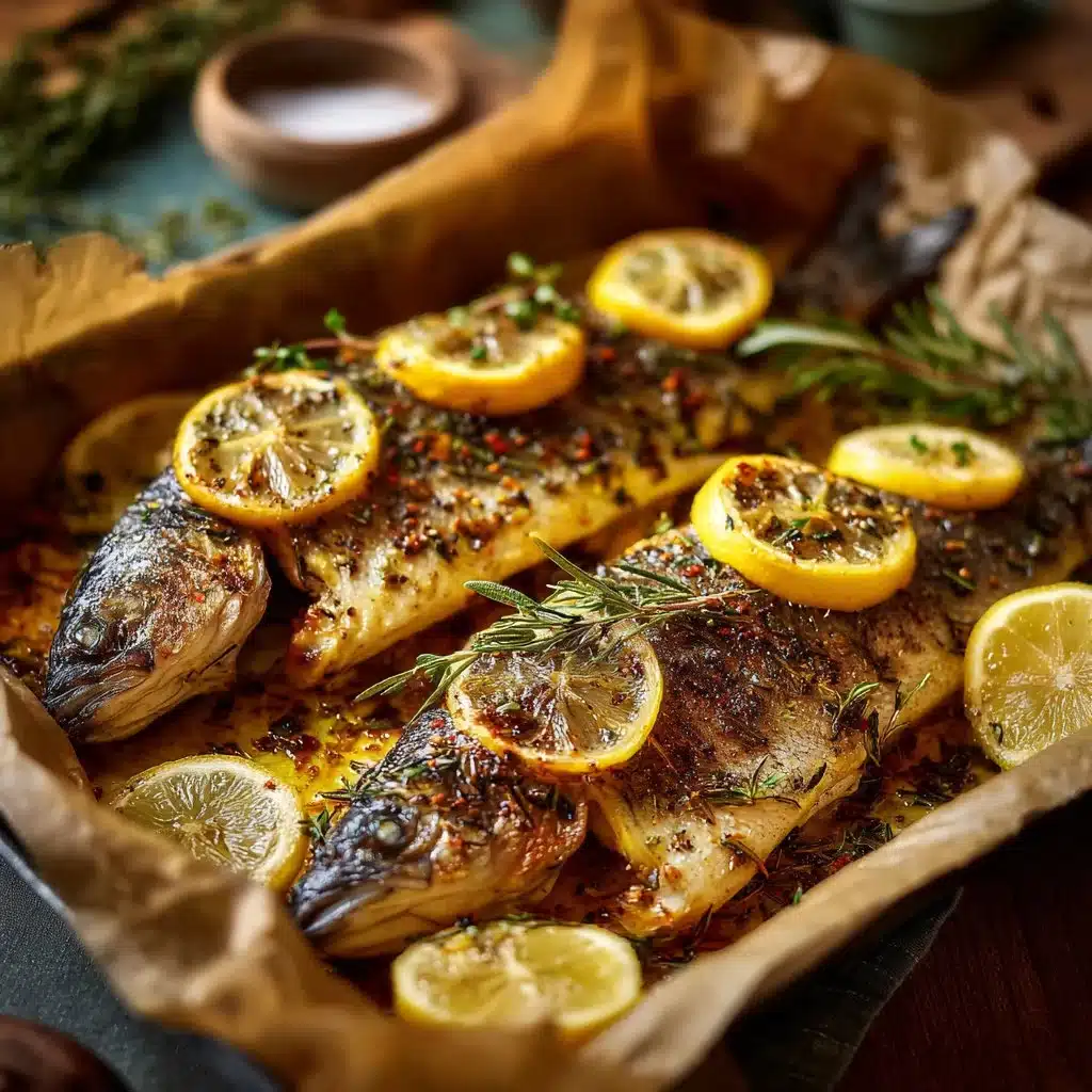 Mediterranean Herb and Lemon Baked Branzino