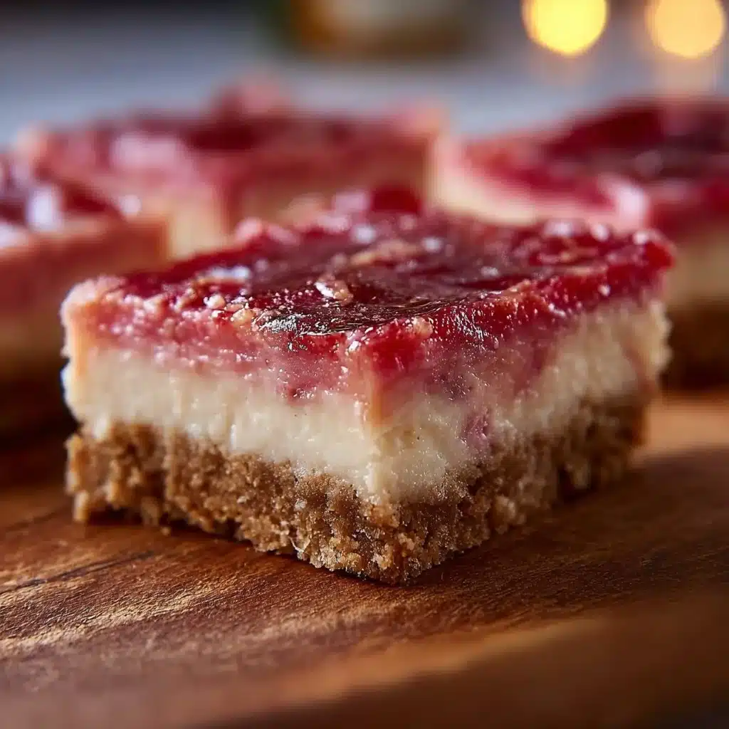 No Bake Rhubarb Cheesecake Squares