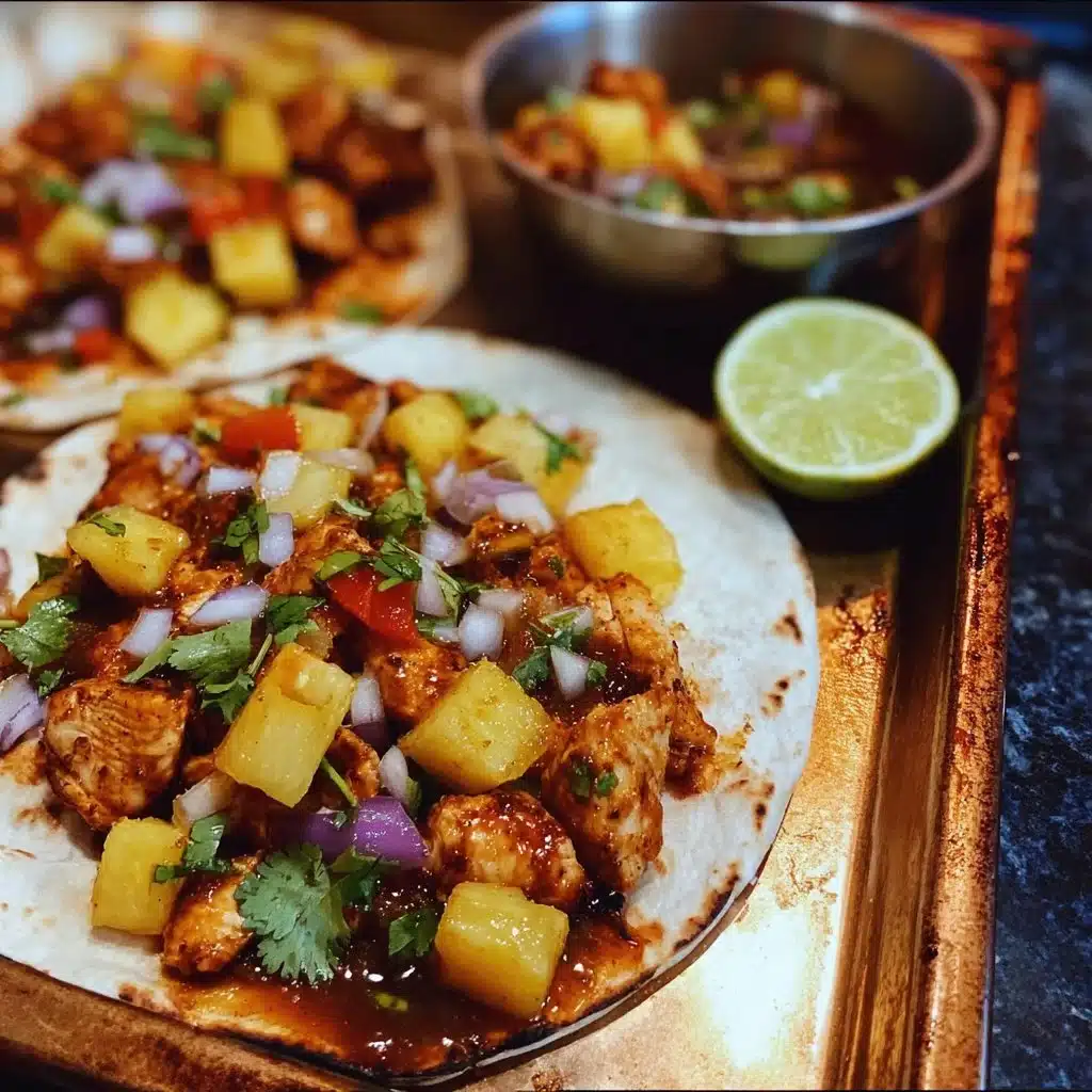One Pan Chicken & Pineapple Tacos