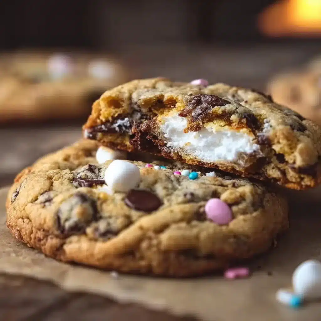 Oven-Baked Chocolate Chip Cookies with Marshmallow Center