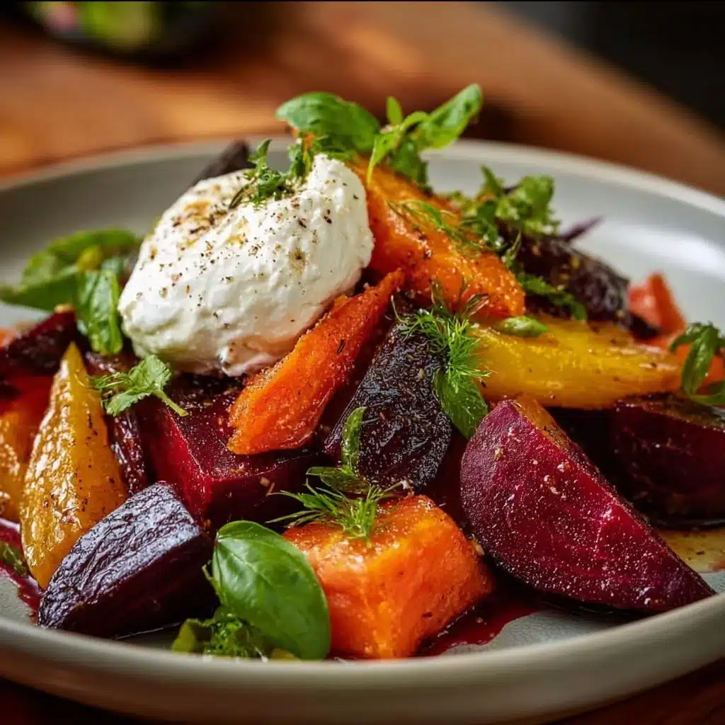Roasted Beets and Carrots Salad with Burrata