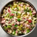 Zesty Italian Grinder Bean Salad featuring mixed beans and fresh vegetables