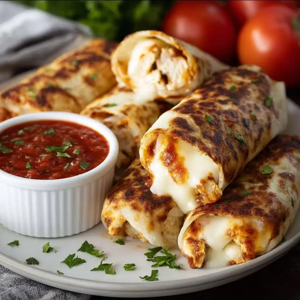 Air Fryer Chicken & Mozzarella Wraps served on a plate