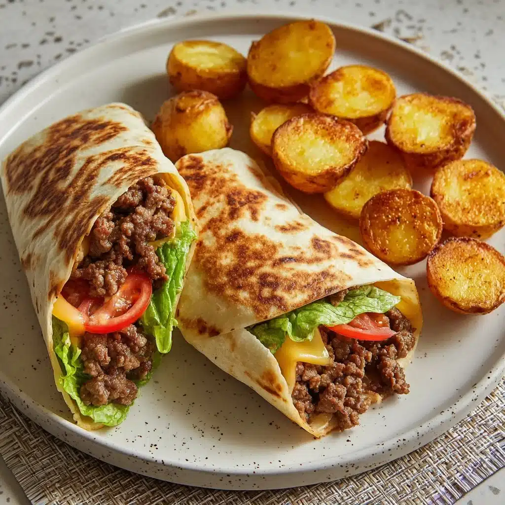 Beef Wraps with Golden Potato Rings
