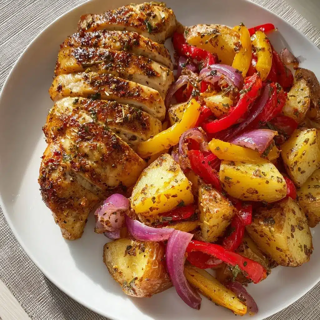Herb-Roasted Chicken with Crispy Potatoes & Peppers