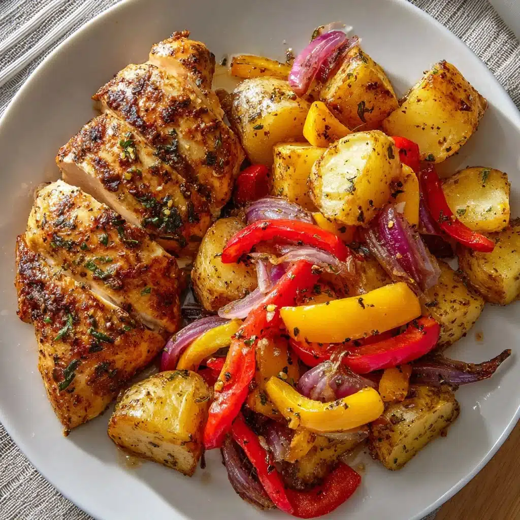 Herb-Roasted Chicken with Crispy Potatoes & Peppers