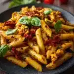 High-Protein Vegan Marry Me Pasta dish with fresh ingredients and plant-based goodness