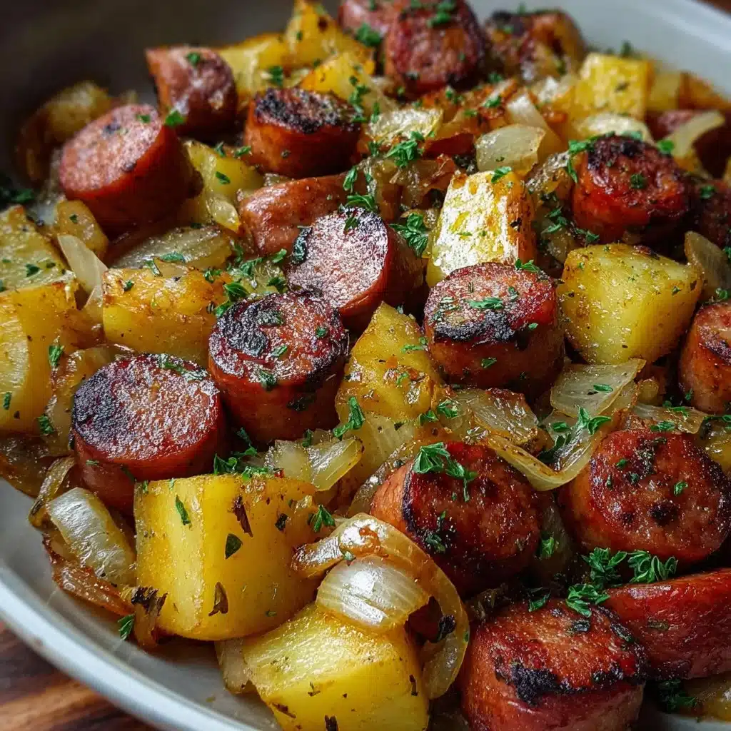One Pan Smoked Sausage, Potatoes & Onions