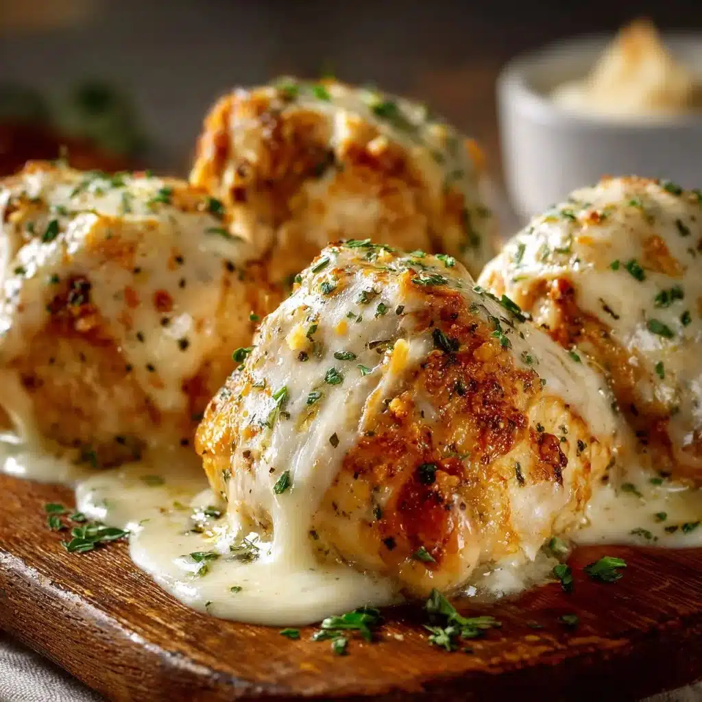 Savory Chicken Pillows with Creamy Parmesan Sauce Delight