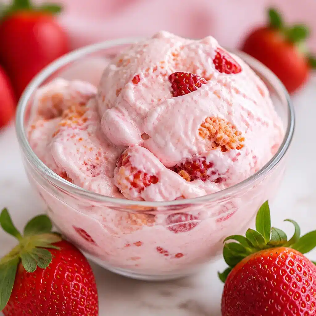 High-Protein Strawberry Cottage Cheese Ice Cream made with fresh ingredients.