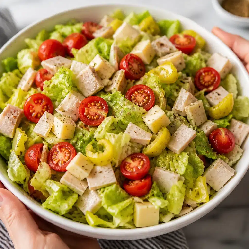 High-Protein Viral Chopped Turkey Salad Bowls with fresh ingredients and vibrant colors.