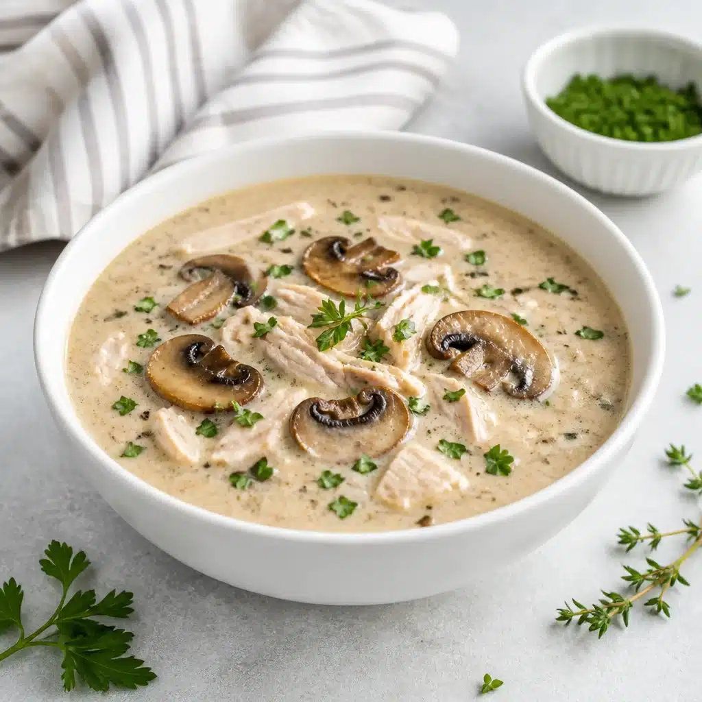 Cozy Up with Macro-Friendly Creamy Turkey & Mushroom Soup