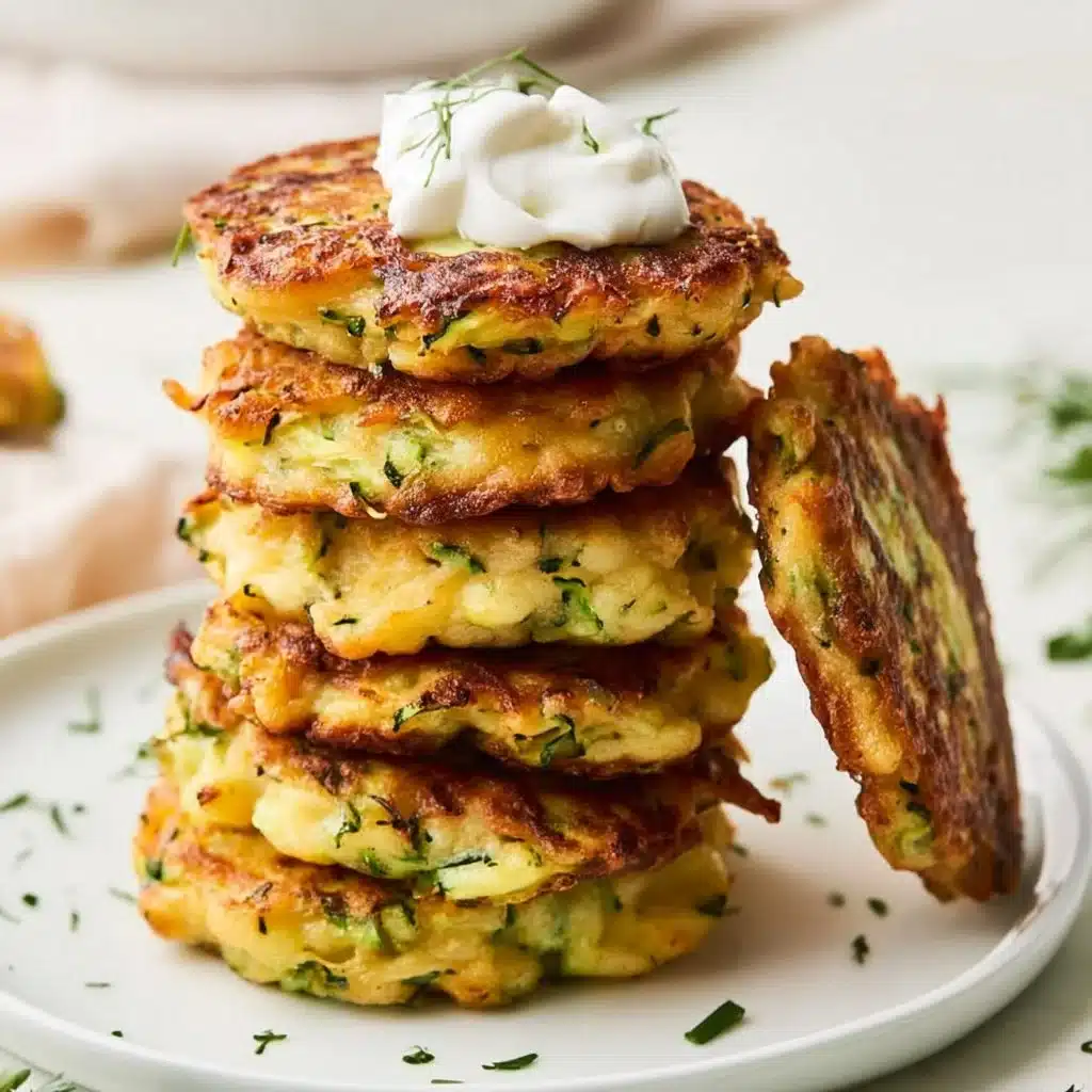 Crispy air fryer zucchini corn fritters served on a plate