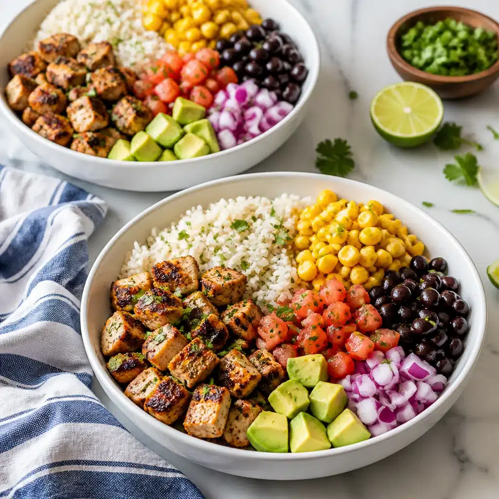 Delicious Macro-Friendly Chicken & Black Bean Burrito Bowls
