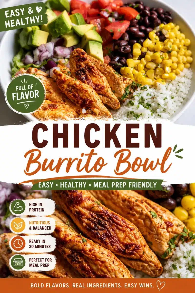 Delicious Macro-Friendly Chicken & Black Bean Burrito Bowls