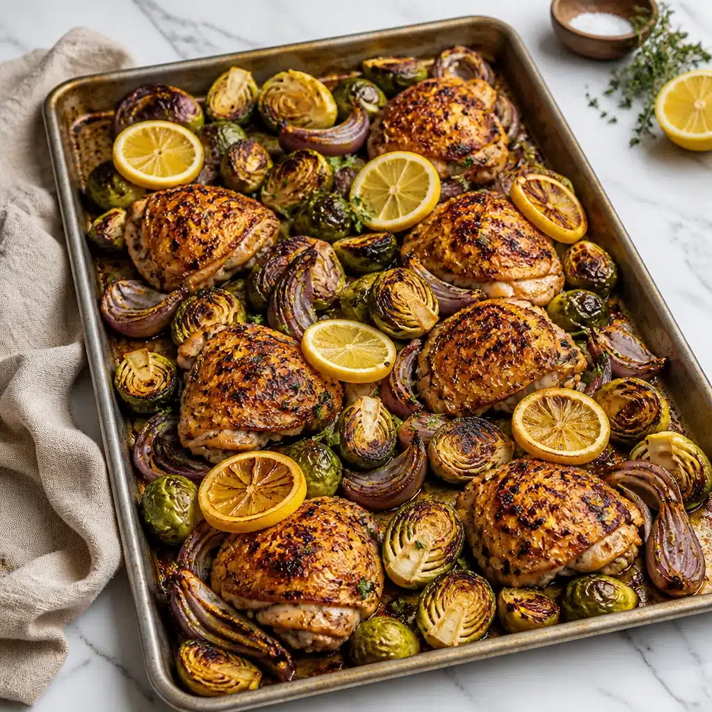 Macro-Friendly Honey Mustard Chicken & Brussels Sprouts Skillet