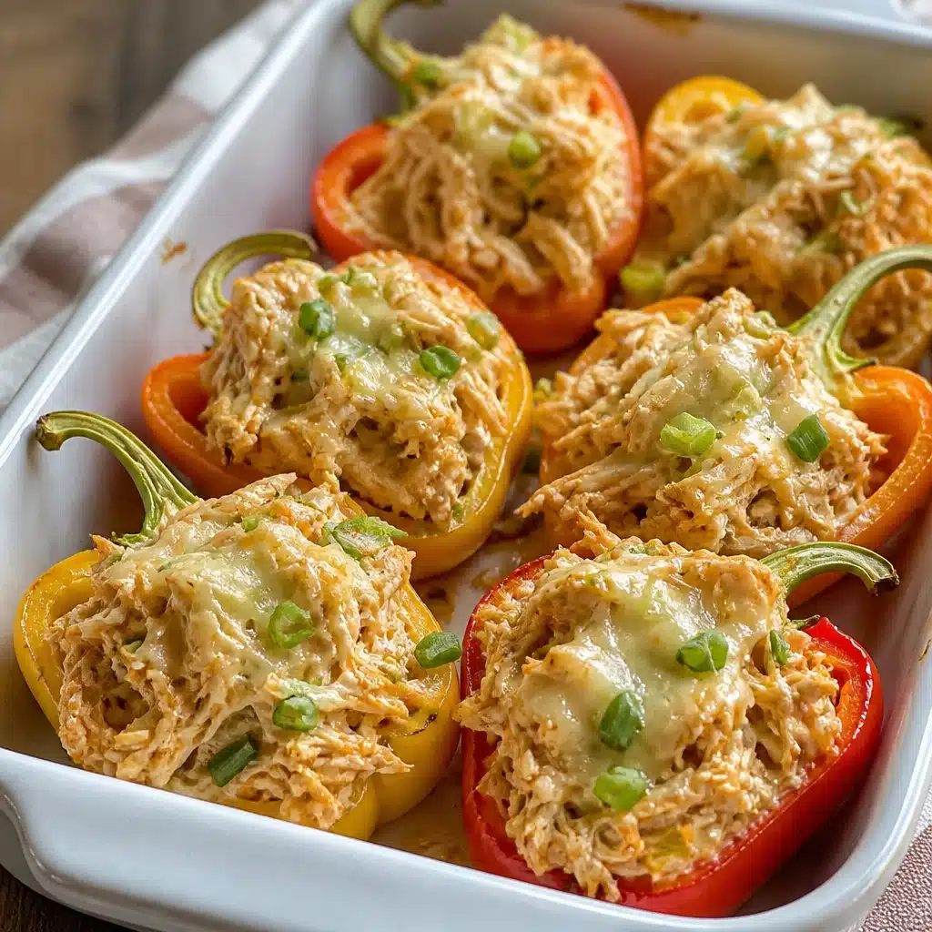 High-Protein Southwest Shredded Chicken Stuffed Peppers ready for a delicious meal.