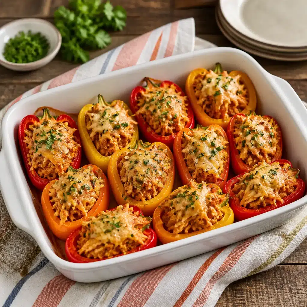 High-Protein Southwest Shredded Chicken Stuffed Peppers