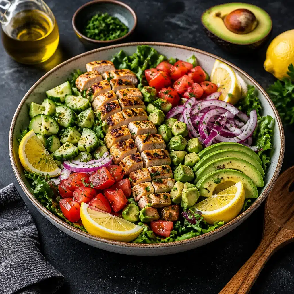 High-Protein Lemon Herb Grilled Chicken Salad