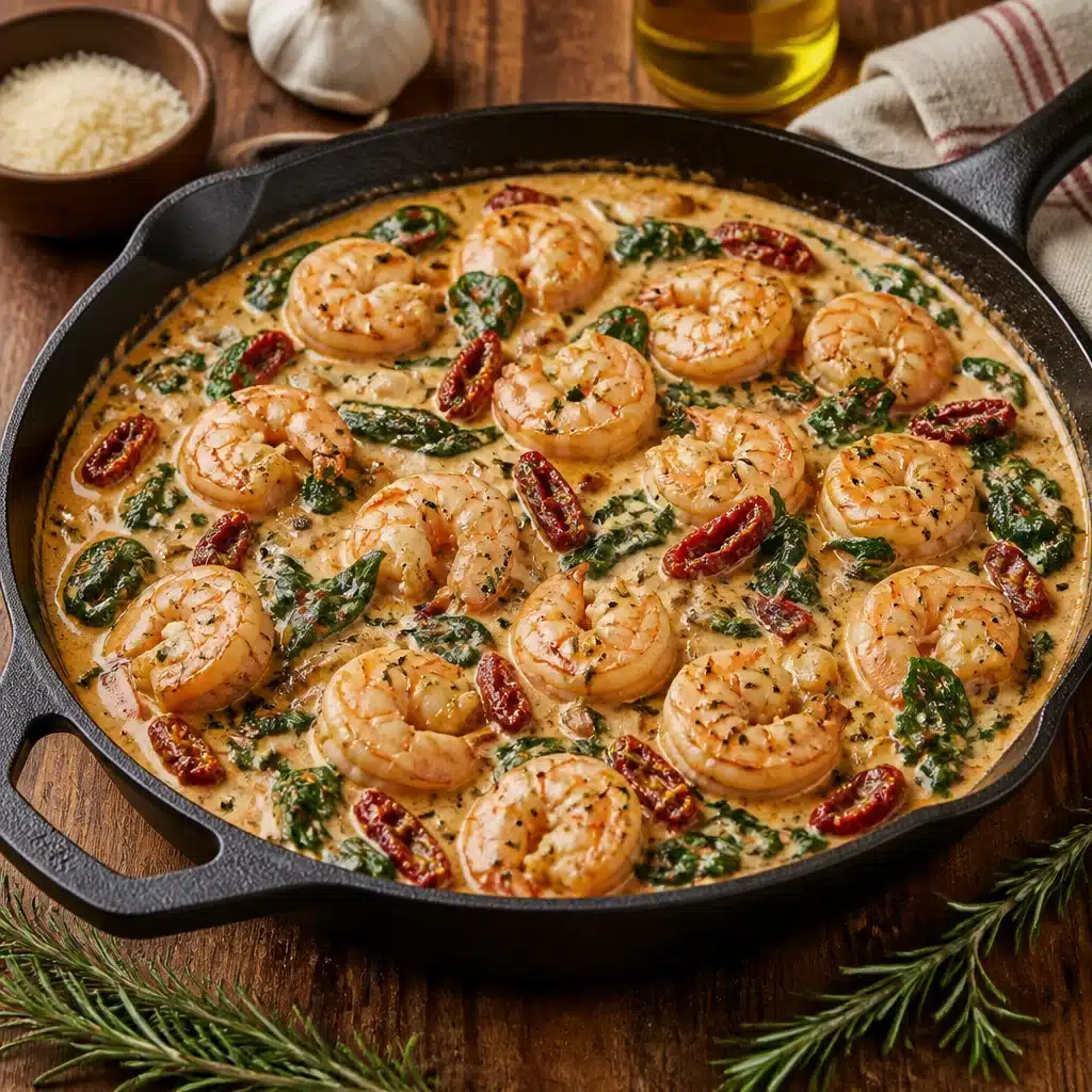 High-Protein Creamy Tuscan Shrimp Bowls