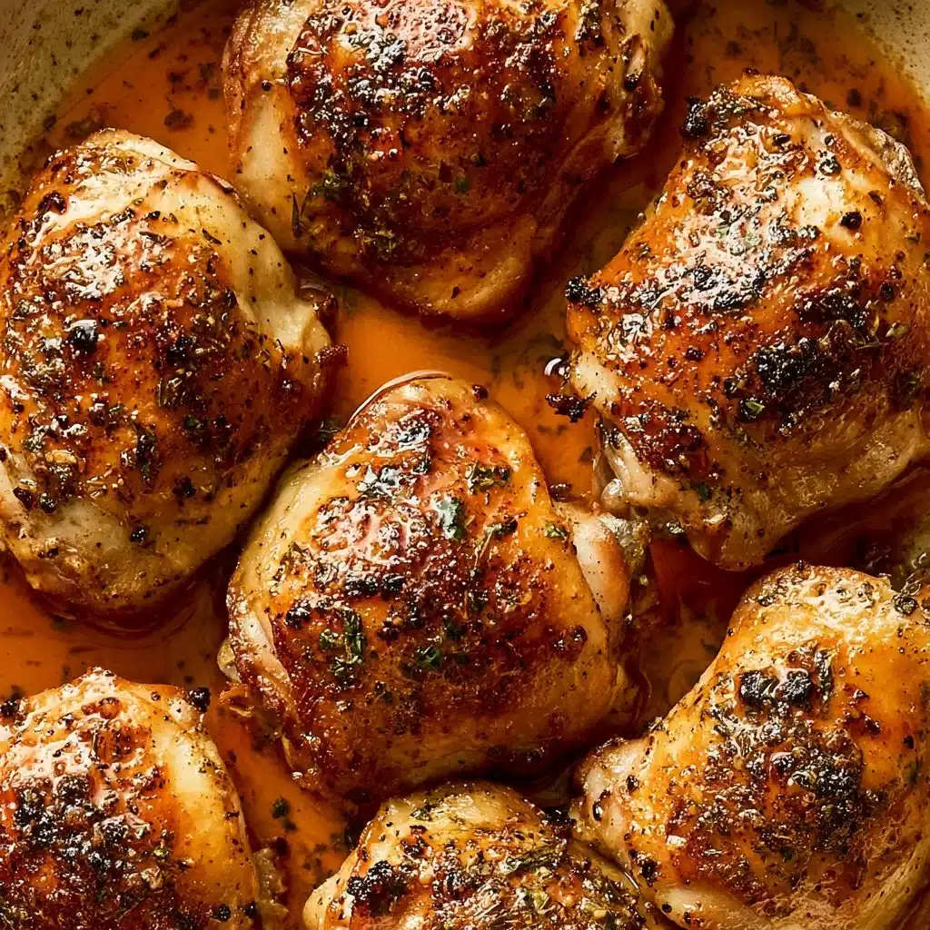 Delicious Cowboy Butter Chicken Thighs served with herbs and spices